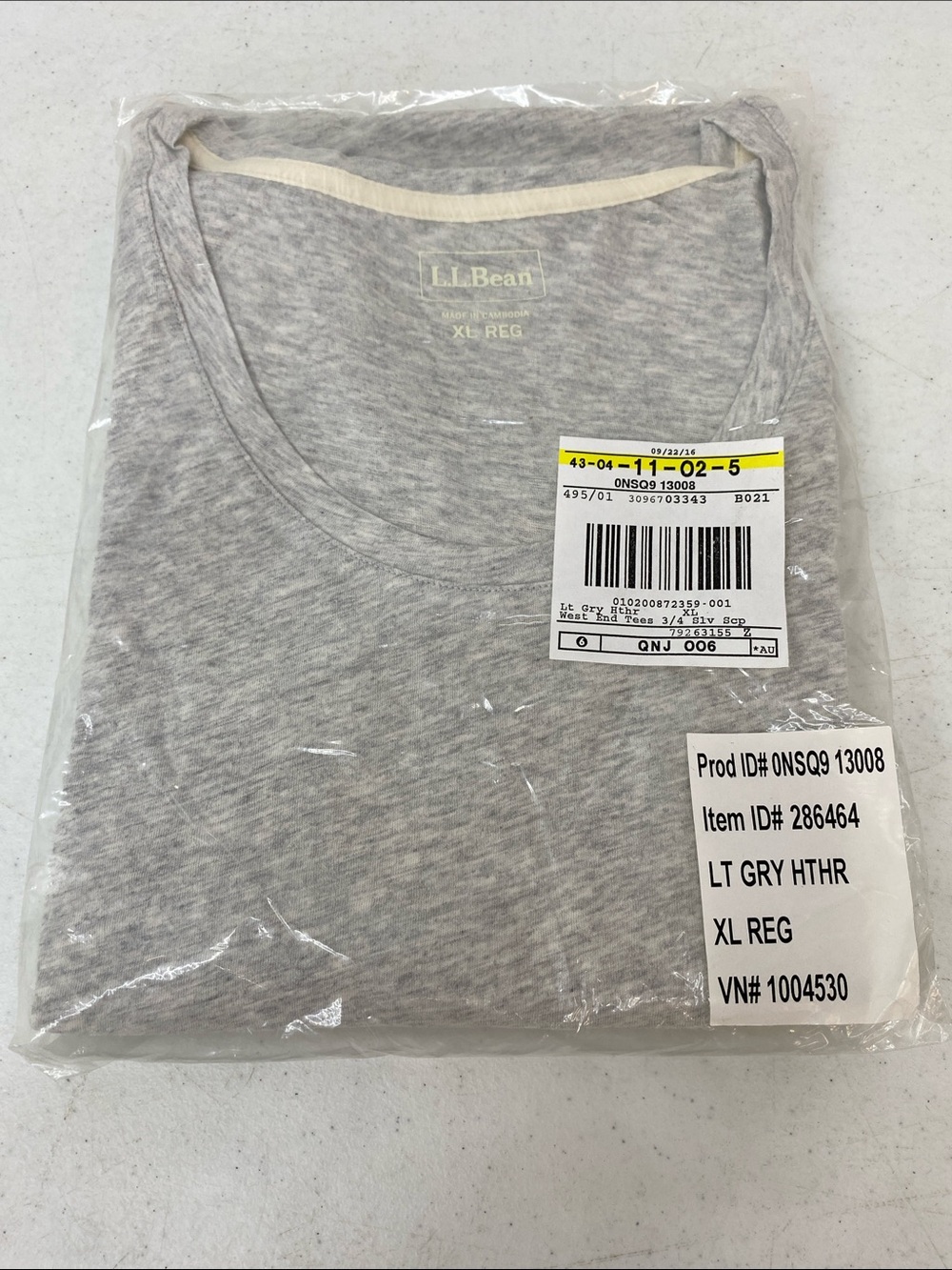 L.L. Bean Light Gray Heather Women's Short-Sleeve Tee